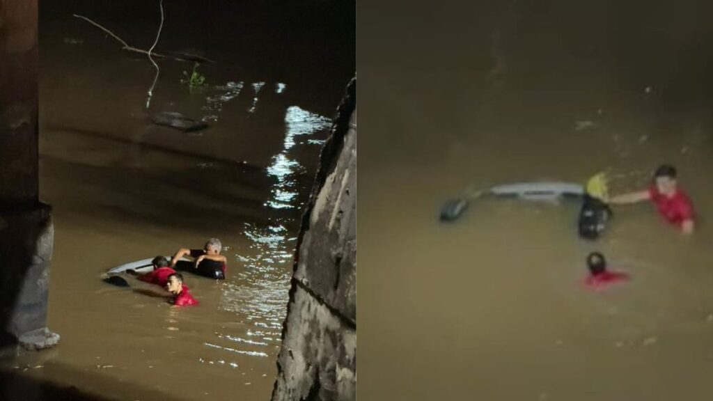 Trio arromba lotérica em Alagoas e carro cai em rio durante fuga; um morreu e dois foram presos