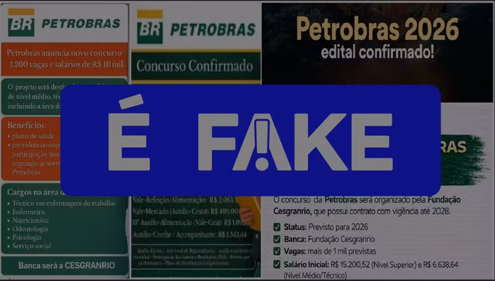 Alerta de golpe: é fake concurso da Petrobras em 2026